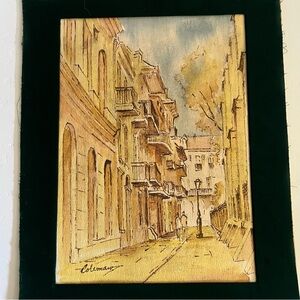New Orleans Street Scene Watercolor Painting by Coleman 11,5x16”,  (12x17”)